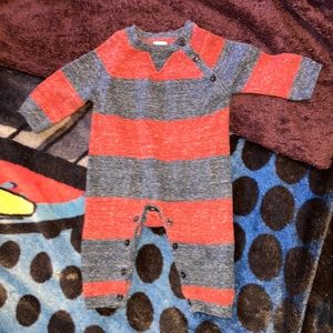 Red and blue striped romper from baby gap